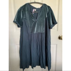 Francesca’s Blue Velvet Holiday Swing Dress